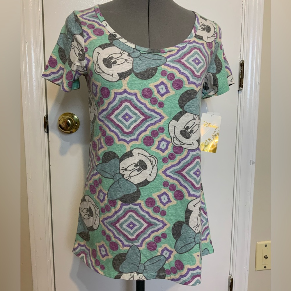 NWT LulaRoe Kendra Redmon  Disney Classic Short Sleeve Tee Minnie Mouse Print